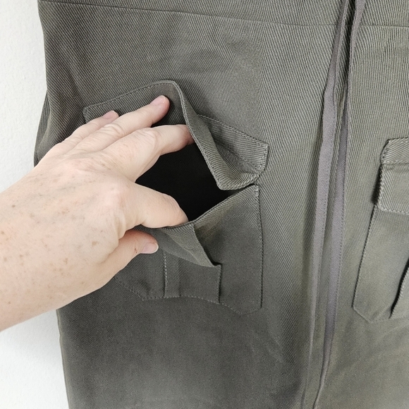 The Kooples army green front tie cargo dress size 38 - Picture 3 of 10